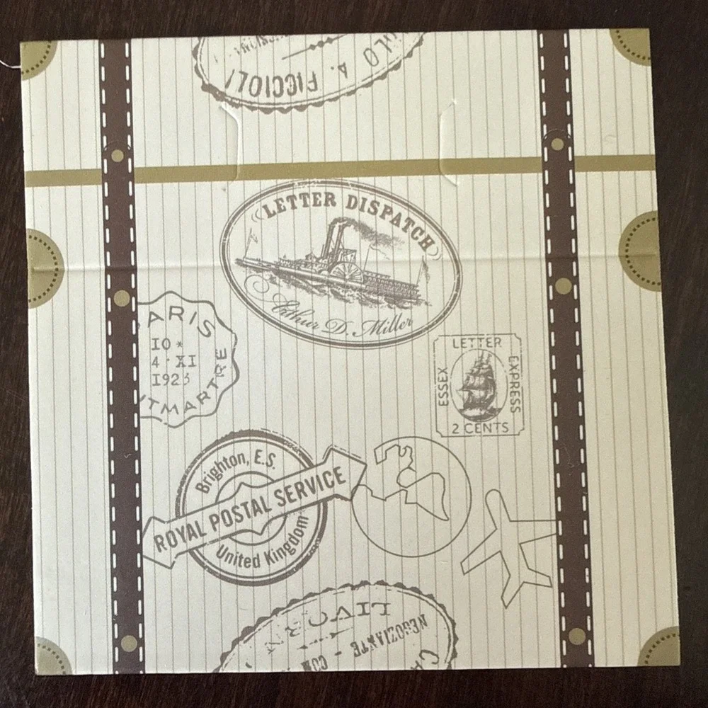 Folded Gift Boxes Tags Ties Pack Of 95 PCs Box Lot Travel Postal Theme New